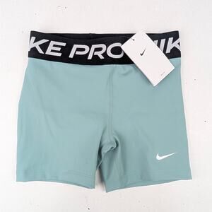 Nike Pro Girls Medium 3" Bike Shorts - Cannon Green